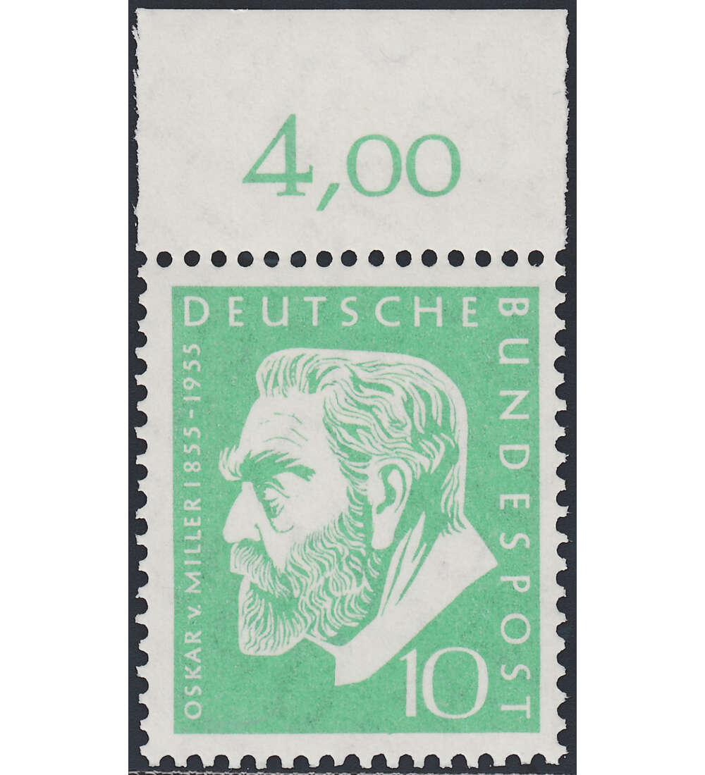 BRD Nr. 209 postfrisch  Oskar von Miller  Oberrandmarke