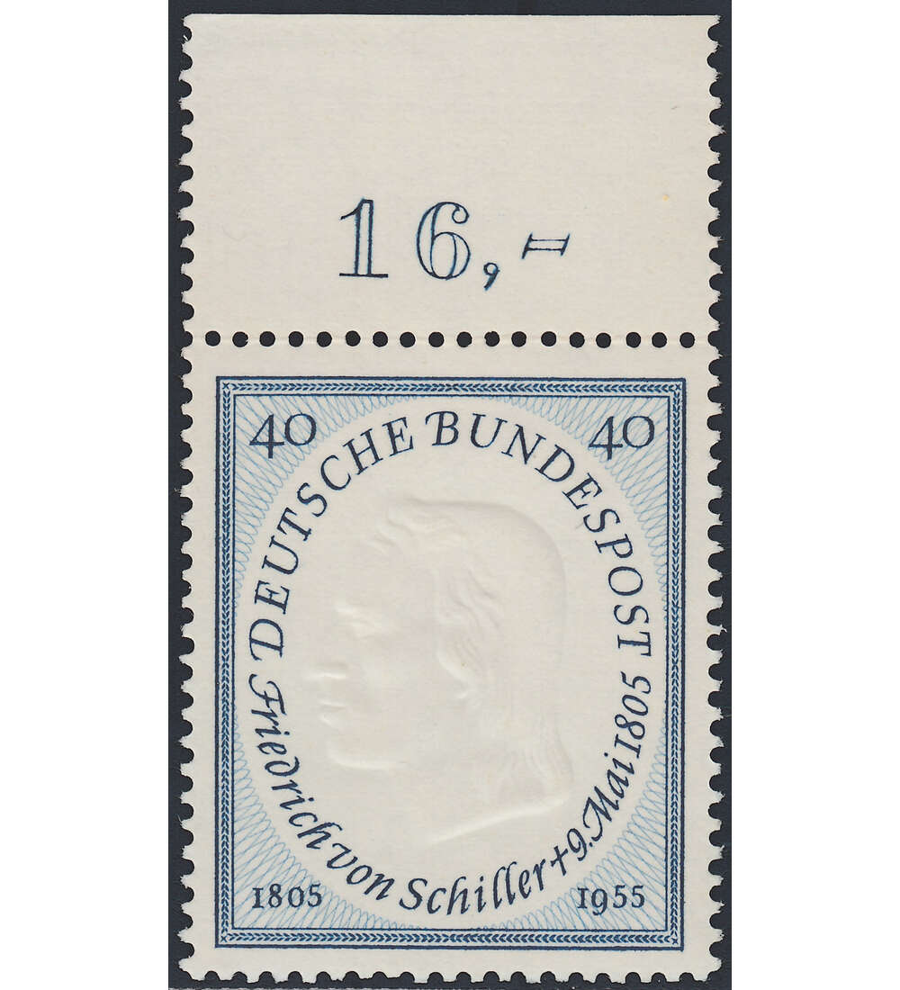 BRD Nr. 210 postfrisch  Friedrich von Schiller  Oberrandmarke