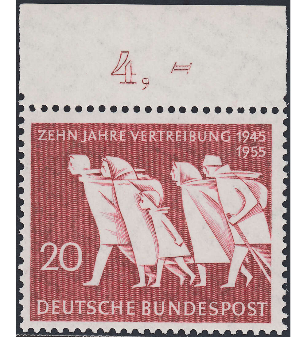 BRD Nr. 215 postfrisch  10 Jahre Vertreibung  Oberrandmarke