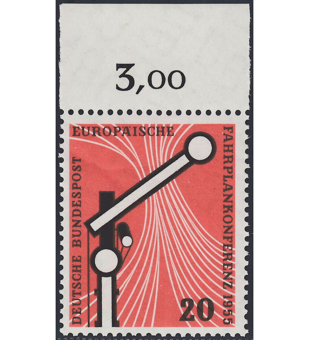 BRD Nr. 219 postfrisch  Europ. Fahrplankonferenz  Oberrandmarke