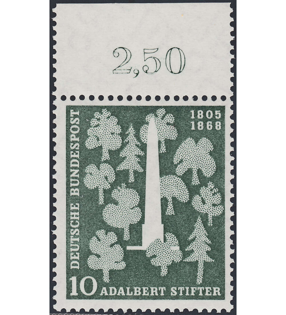 BRD Nr. 220 postfrisch  150 Geb. Adalbert Stifter  Oberrandmarke