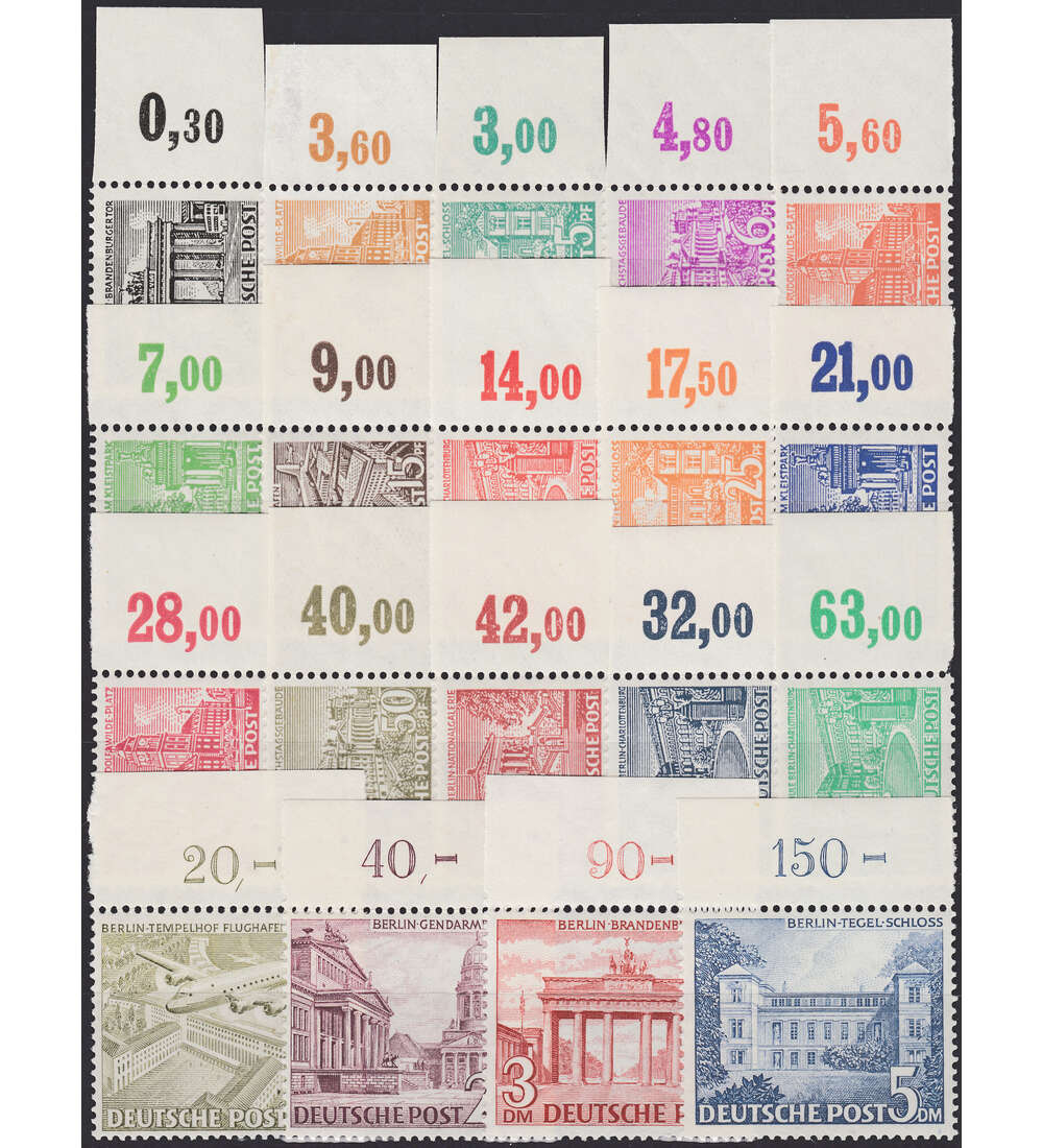 Berlin Nr. 42-60 postfrisch  Berliner Bauten 1949  Oberrandsatz