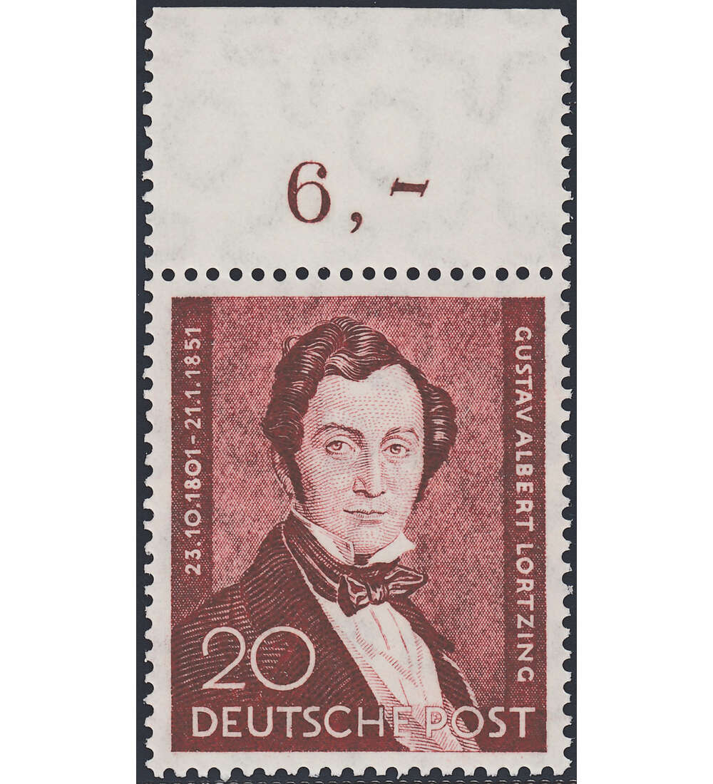 Berlin Nr. 74 postfrisch  Albert Lortzing 1951  Oberrandmarke