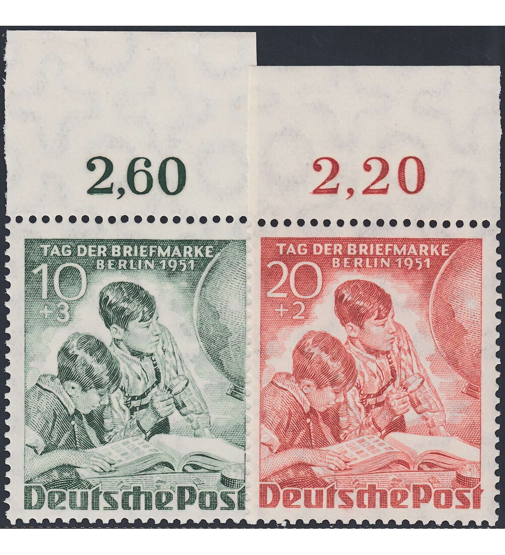 Berlin Nr. 80-81 postfrisch  Tag der Briefmarke 1951  Oberrandsatz