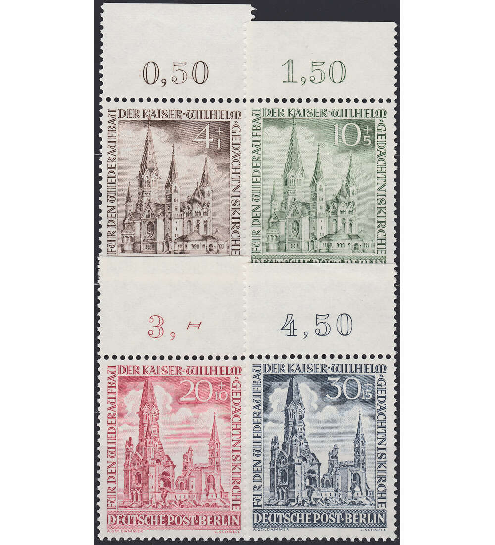 Berlin Nr. 106-109 postfrisch  Gedchtniskirche 1953  Oberrandsatz