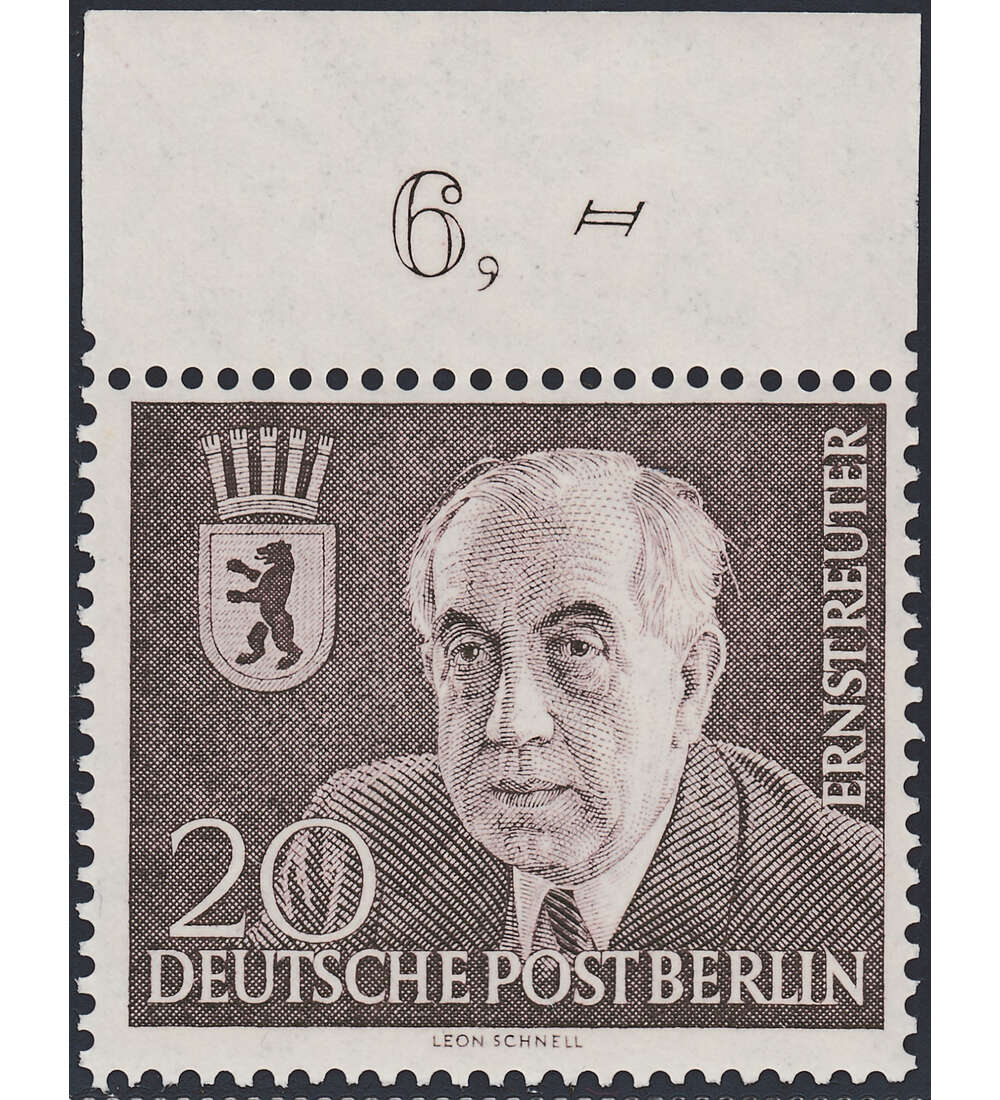 Berlin Nr. 115 postfrisch  Dr. Ernst Reuter 1954  Oberrandmarke