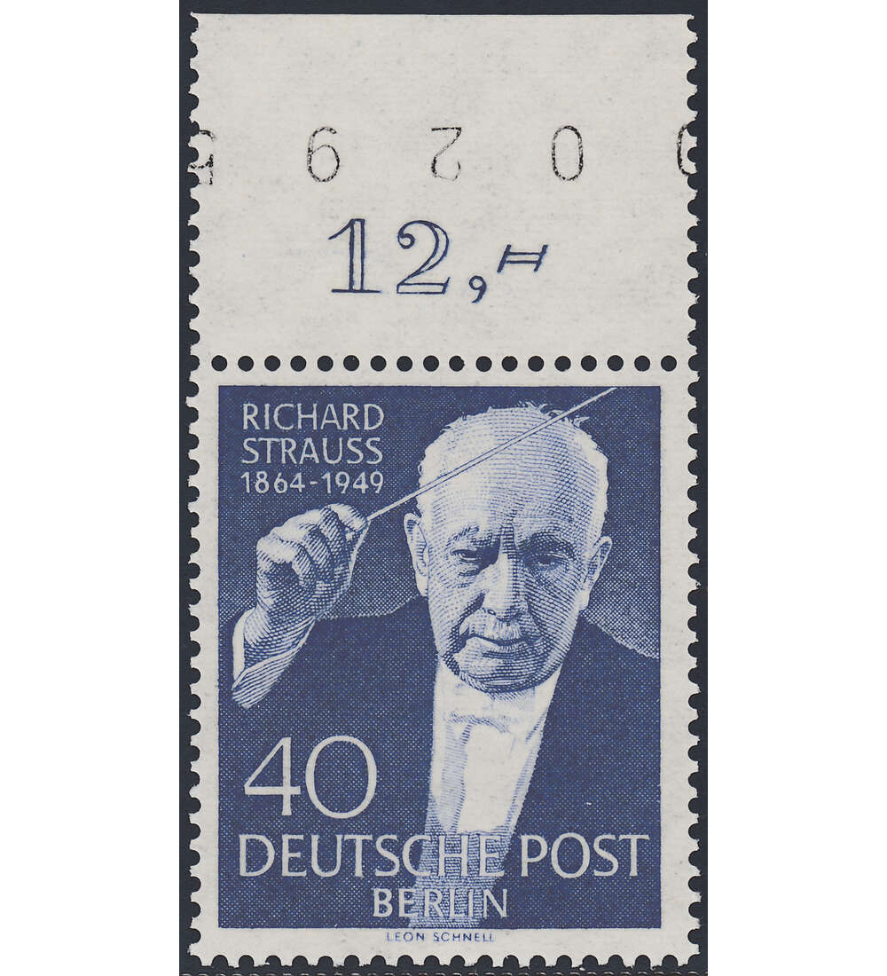 Berlin Nr. 124 postfrisch  Richard Strauss 1954  Oberrandmarke