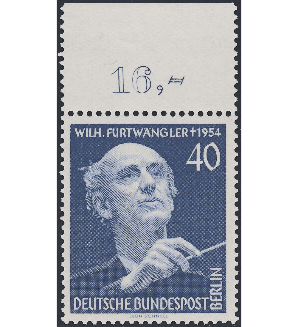 Berlin Nr. 128 postfrisch  Wilhelm Furtwngler 1955  Oberrandmarke