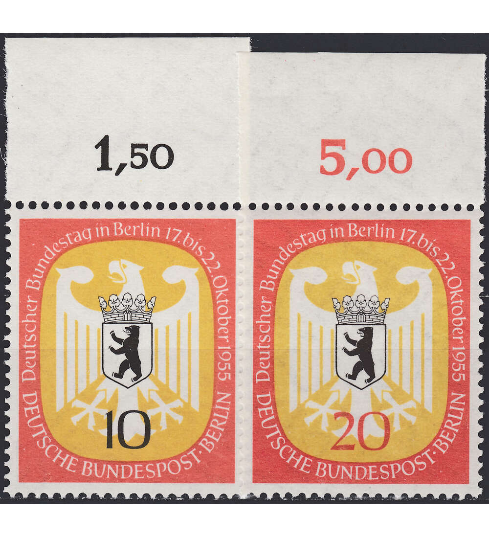 Berlin Nr. 129-130 postfrisch  Bundestag in Berlin 1955  Oberrandsatz