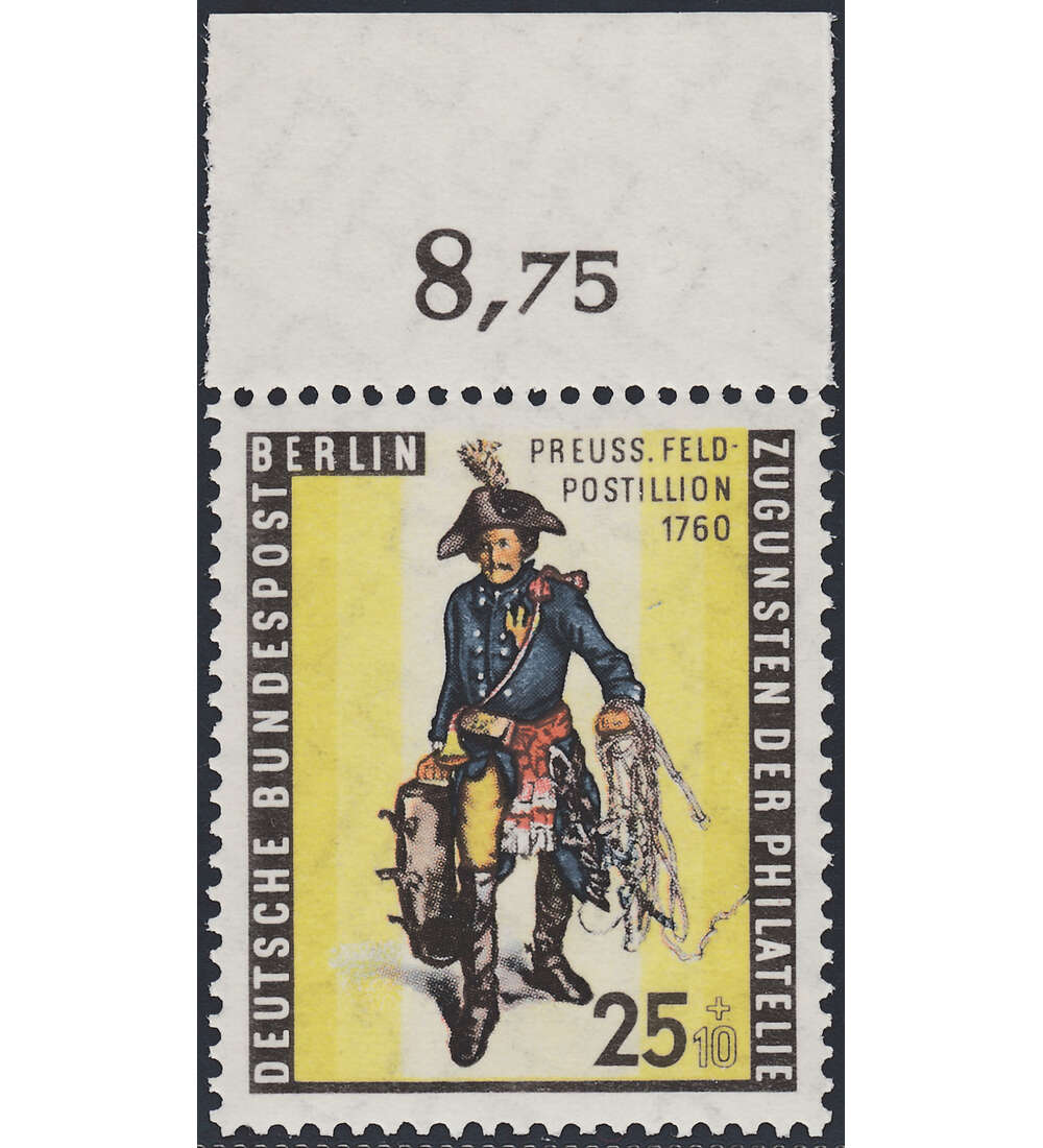 Berlin Nr. 131 postfrisch  Tag der Briefmarke 1955  Oberrandmarke