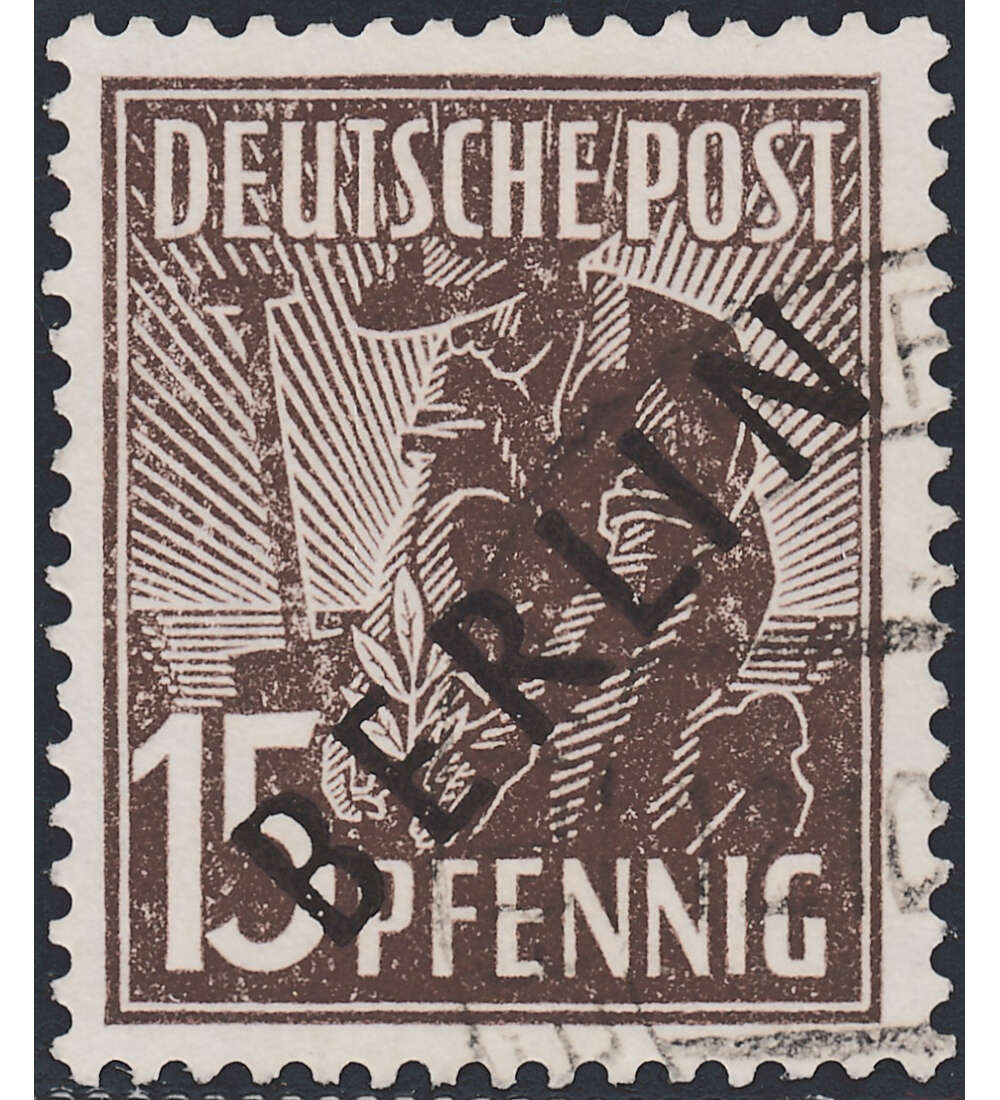 Berlin Nr. 6 gestempelt 15 Pfg. - Schwarzaufdruck geprft