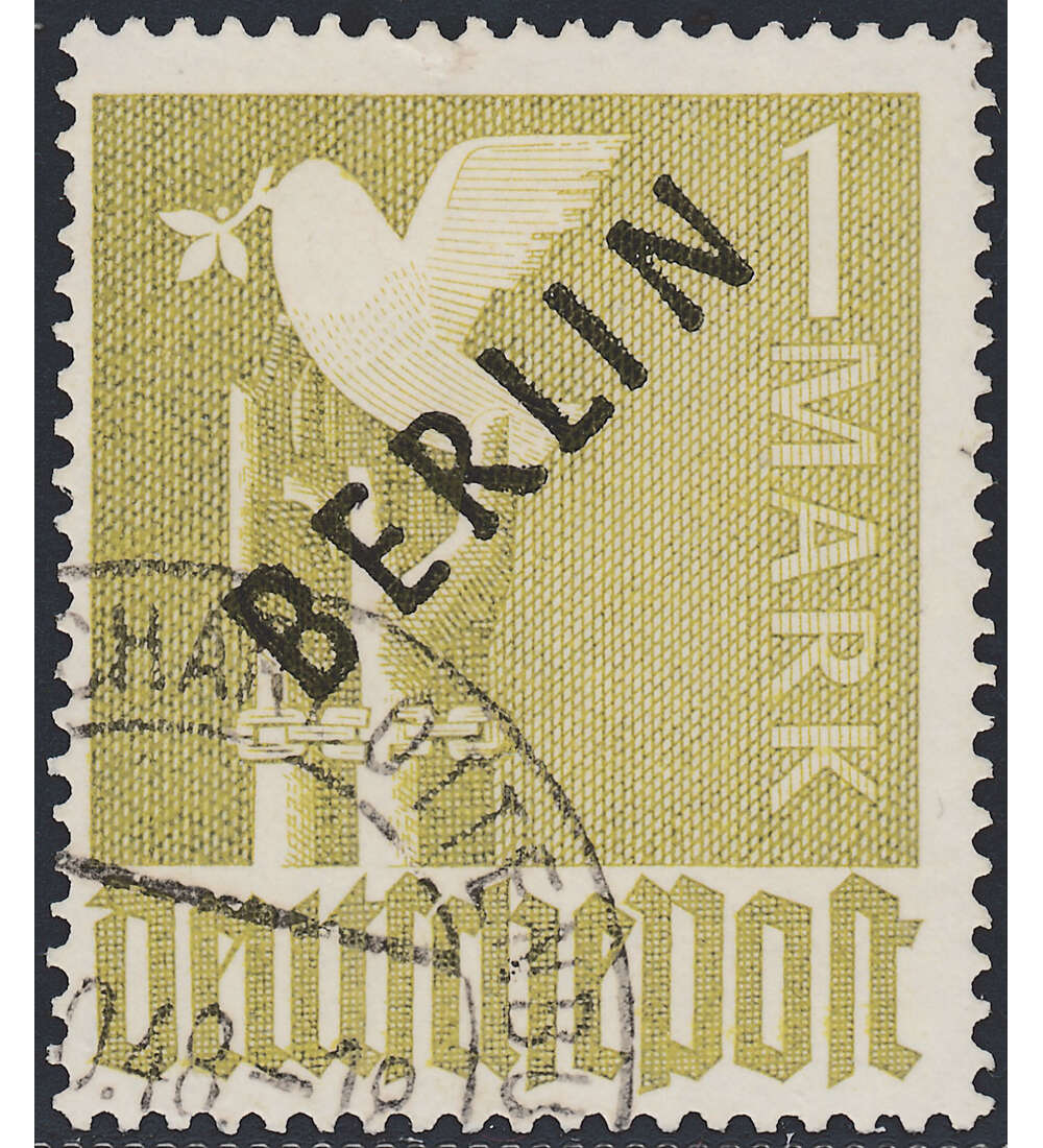 Berlin Nr. 17 gestempelt 1 Mark - Schwarzaufdruck geprft