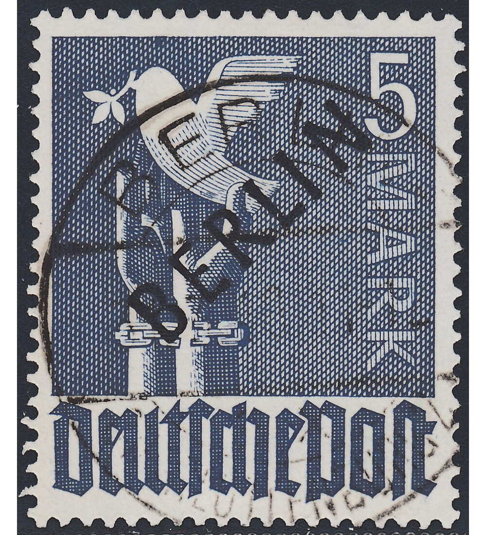 Berlin Nr. 20 gestempelt 5 Mark - Schwarzaufdruck geprft