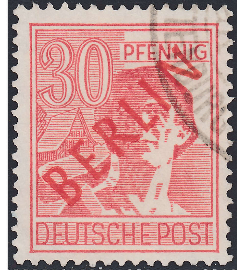 Berlin Nr. 28 gestempelt 30 Pfg. - Rotaufdruck geprft