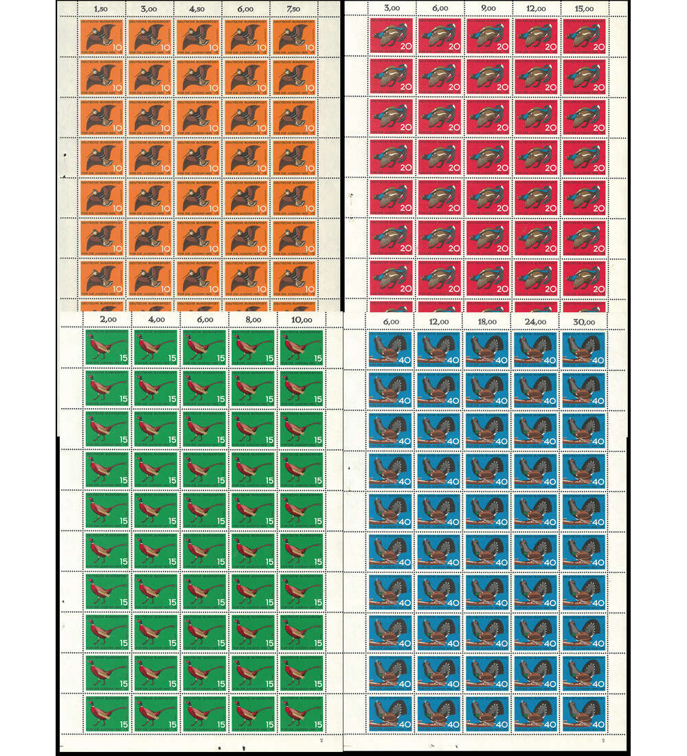 BRD Nr. 464-467 postfrisch Bogensatz Jugend Federwild 1965