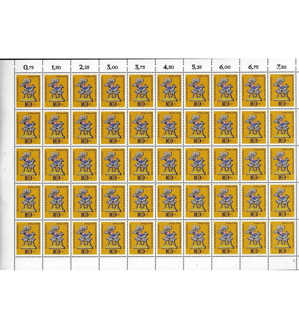 BRD Nr. 610 postfrisch Bogen Weihnachten 1969