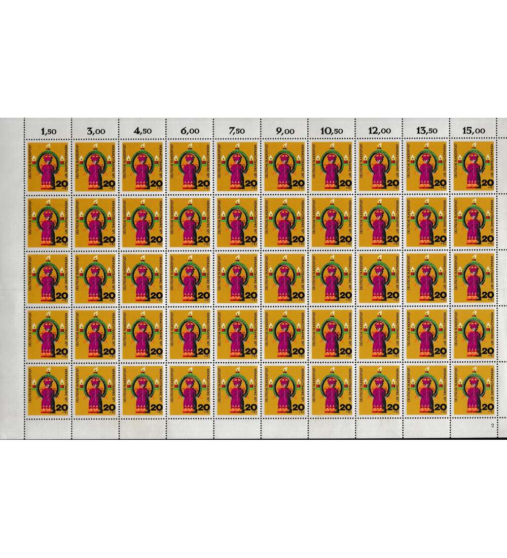 BRD Nr. 709 postfrisch Bogen Weihnachten 1971