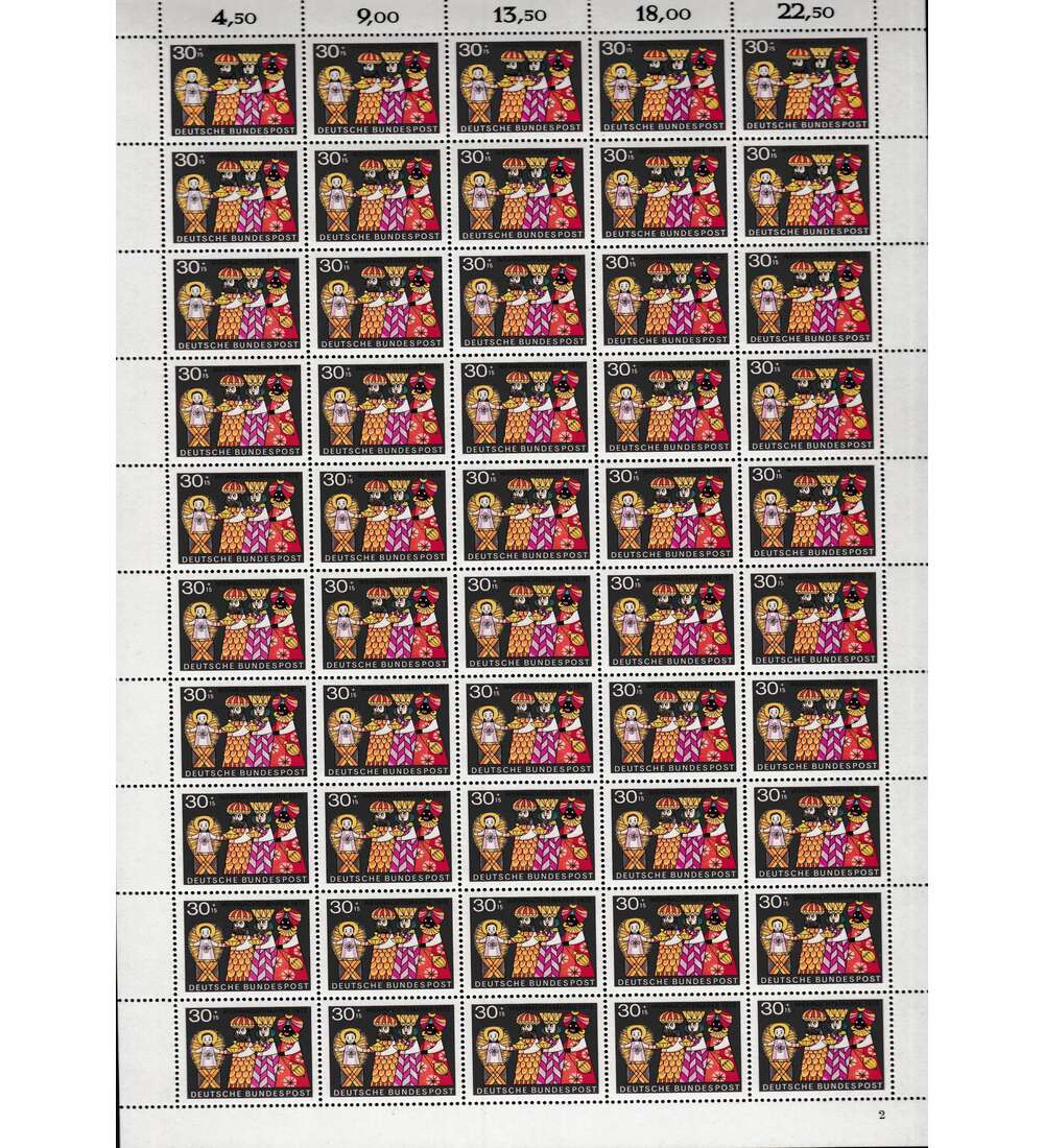 BRD Nr. 749 postfrisch Bogen Weihnachten 1972