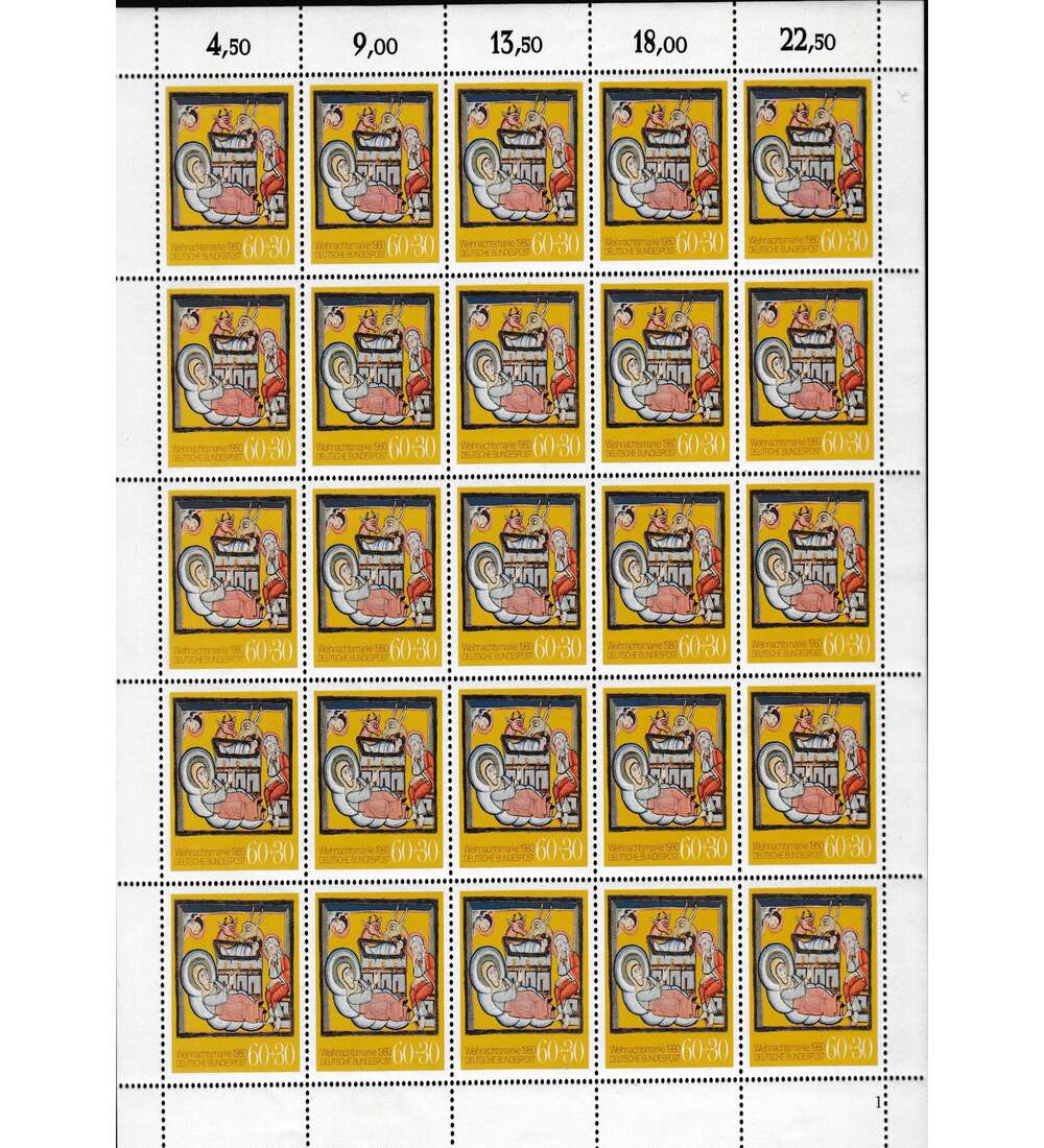 BRD Nr. 1066 postfrisch Bogen Weihnachten 1980