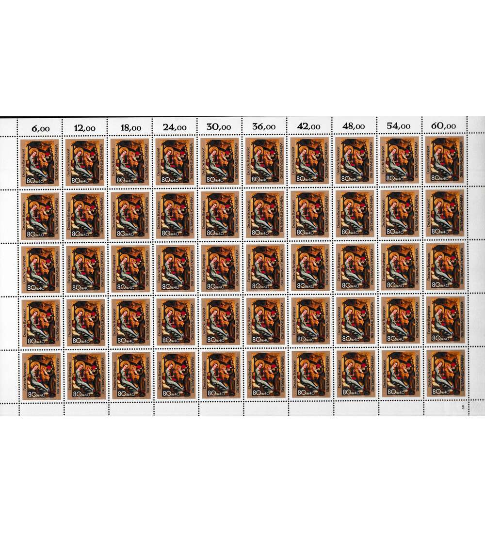 BRD Nr. 1161 postfrisch Bogen Weihnachten 1982