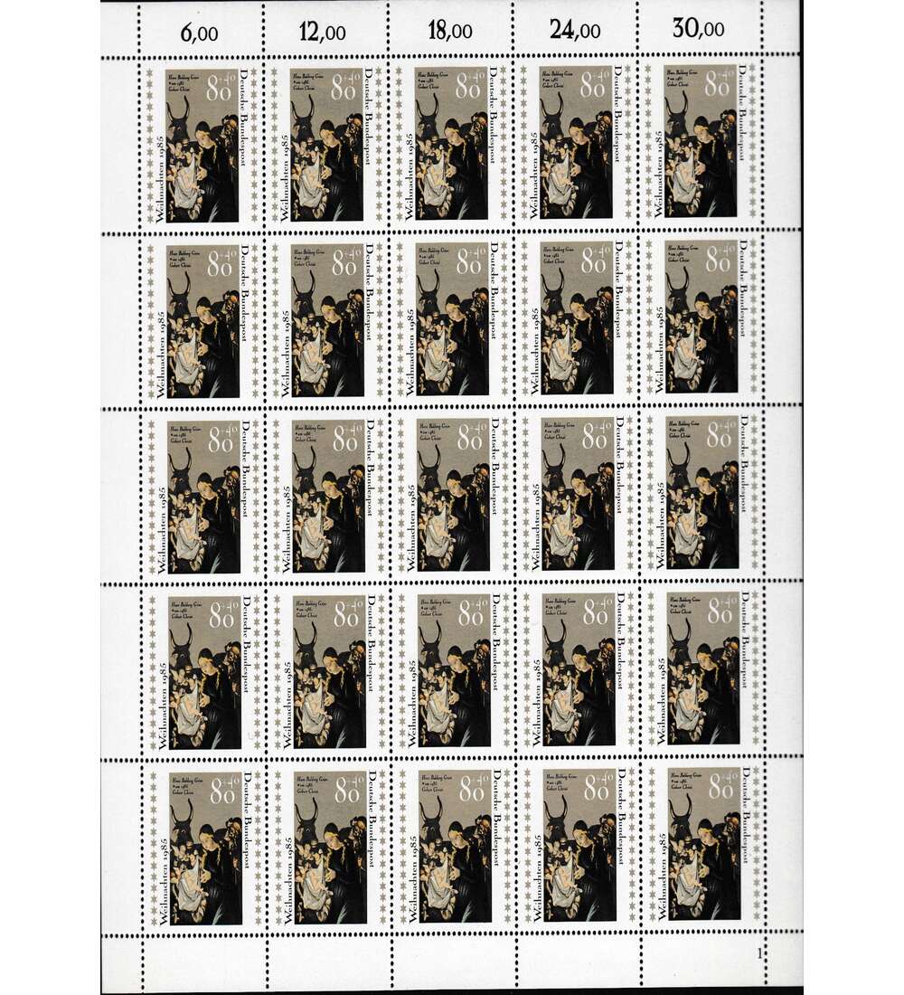 BRD Nr. 1267 postfrisch Bogen Weihnachten 1985