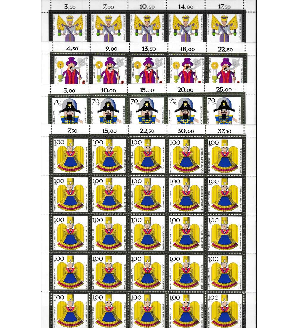 BRD Nr. 1484-1487 postfrisch Bogensatz Weihnachten 1990