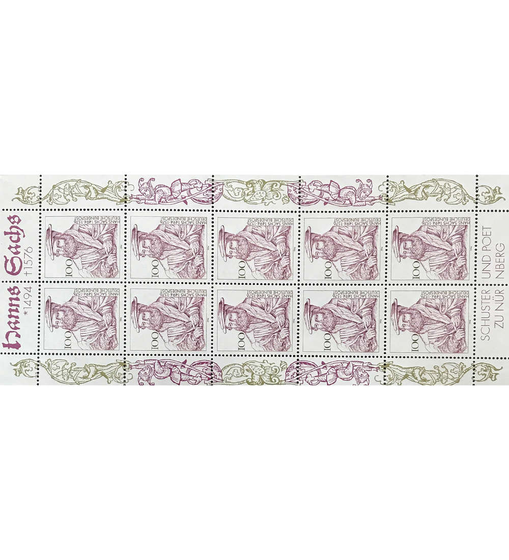 BRD Nr. 1763 postfrisch Kleinbogen Hans Sachs 1994