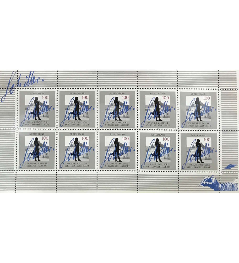 BRD Nr. 1792 postfrisch Kleinbogen Schillergesellschaft 1995