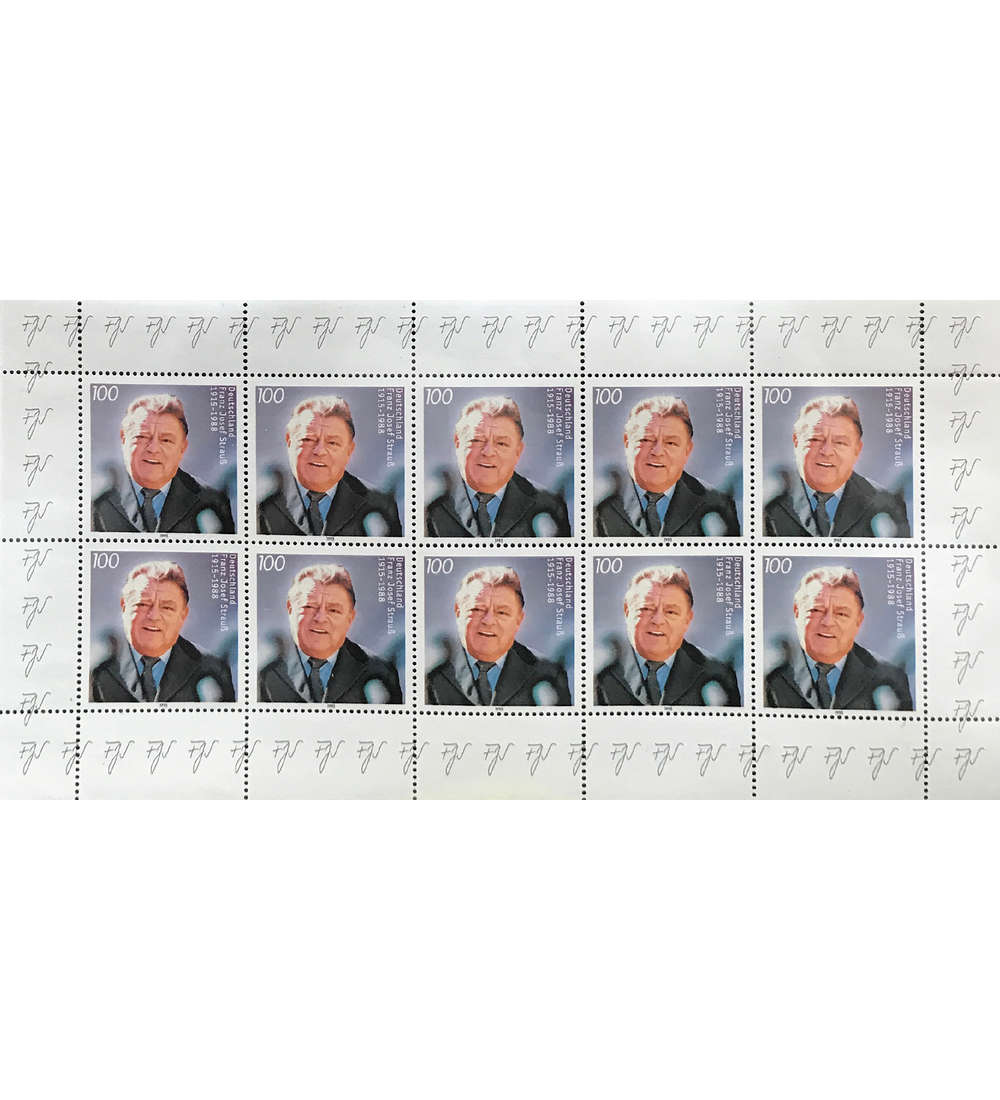 BRD Nr. 1818 postfrisch Kleinbogen Franz Josef Strau 1995