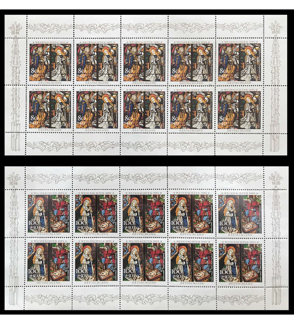 BRD Bund Nr. 1831-1832 postfrisch ** Kleinbogen-Satz Weihnachten 1995