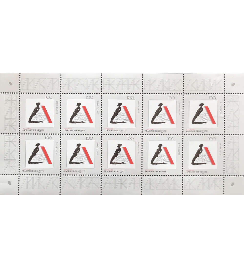 BRD Bund Nr. 1866 postfrisch ** Kleinbogen Akademie der Knste 1996
