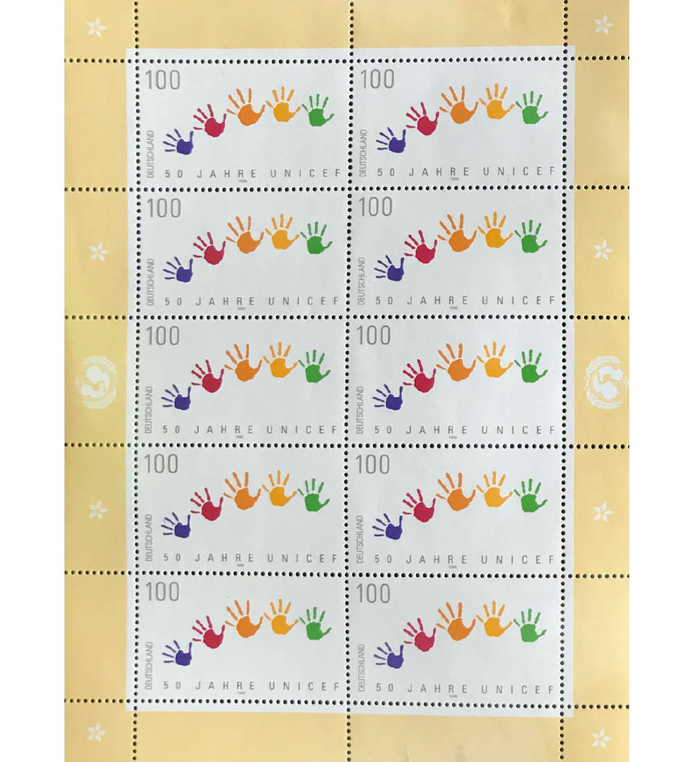 BRD Bund Nr. 1869 postfrisch ** Kleinbogen 50 Jahre UNICEF 1996