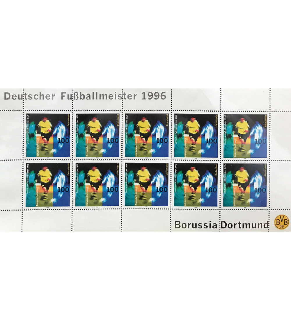 BRD Bund Nr. 1879 postfrisch ** Kleinbogen Borussia Dortmund 1996