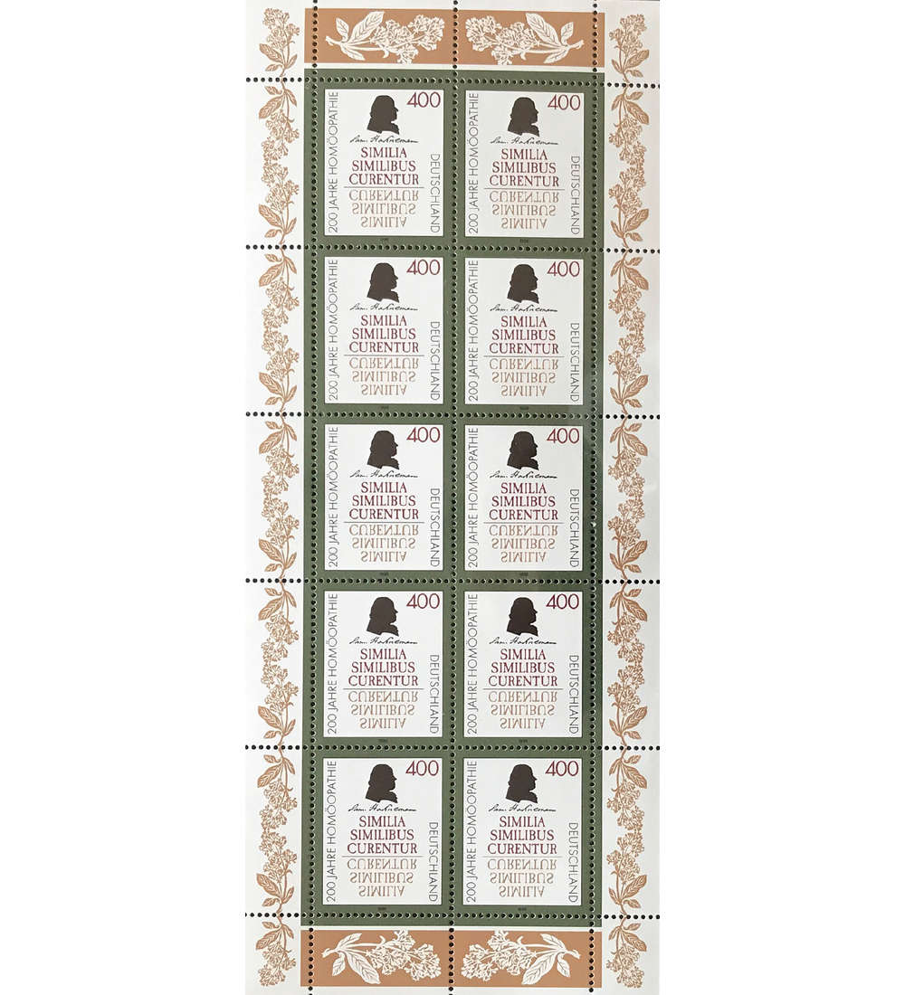 BRD Bund Nr. 1880 postfrisch ** Kleinbogen Samuel Hahnemann 1996