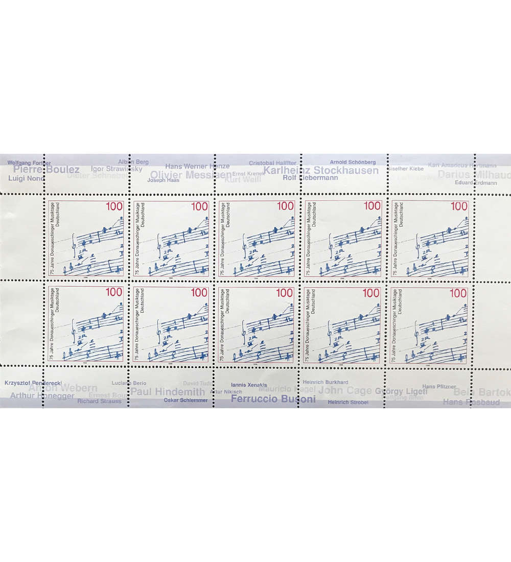 BRD Bund Nr. 1890 postfrisch ** Kleinbogen Donaueschinger Musiktage 1996