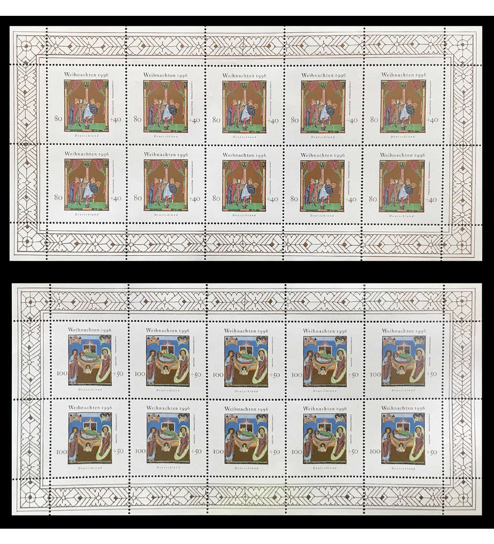 BRD Bund Nr. 1891-1892 postfrisch ** Kleinbogen-Satz Weihnachten 1996