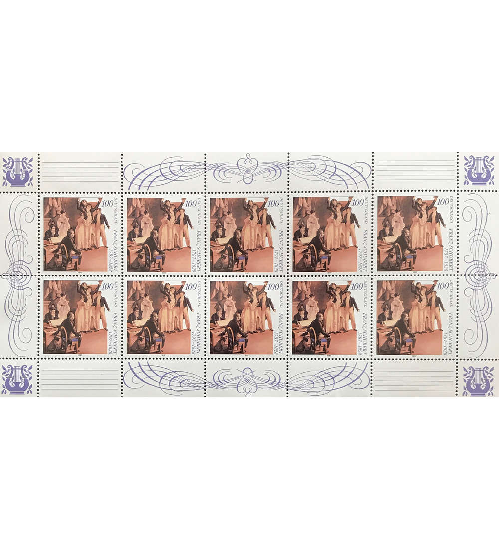 BRD Bund Nr. 1895 postfrisch ** Kleinbogen Franz Schubert 1997