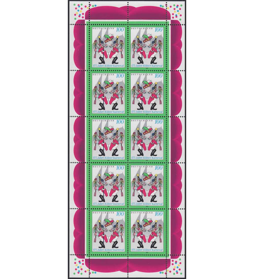 BRD Bund Nr. 1903 postfrisch ** Kleinbogen 175 Jahre K�lner Karneval