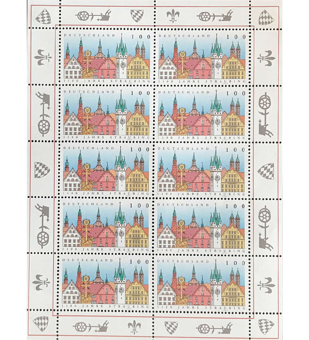 BRD Bund Nr. 1910 postfrisch ** Kleinbogen Straubing 1997