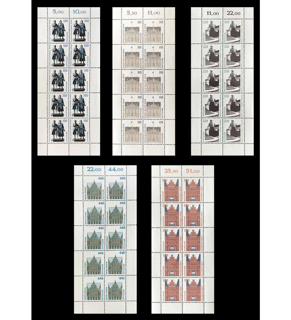 BRD Bund Nr. 1934-1938 postfrisch ** Kleinbogen-Satz 100/110/220/440/510 SWK 1997