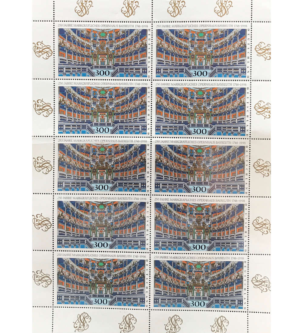 BRD Bund Nr. 1983 postfrisch ** Kleinbogen Opernhaus Bayreuth 1998