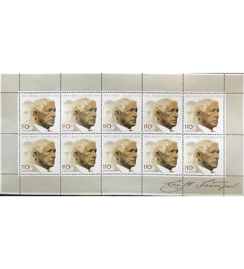 BRD Bund Nr. 1984 postfrisch ** Kleinbogen Ernst J�nger 1998