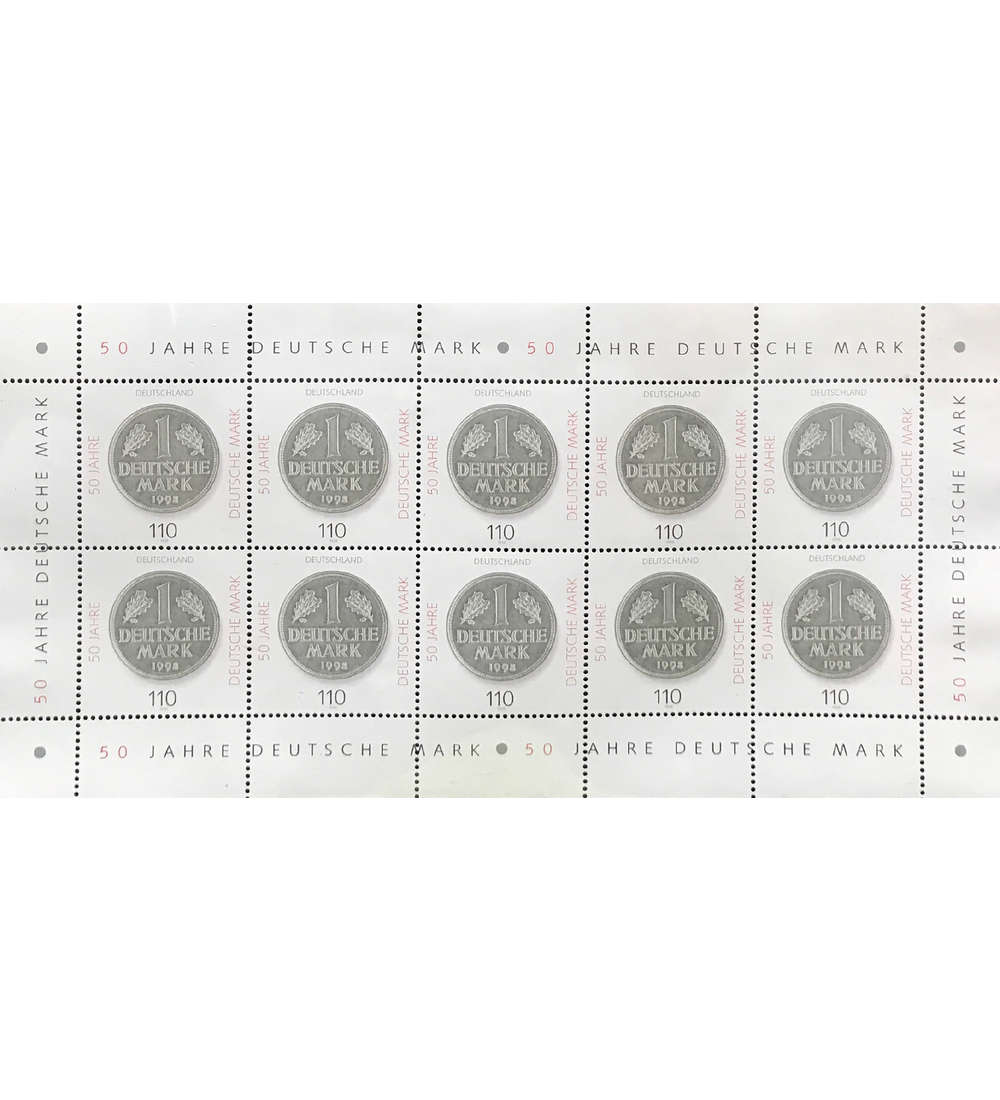 BRD Bund Nr. 1996 postfrisch ** Kleinbogen 50 Jahre Deutsche Mark 1998