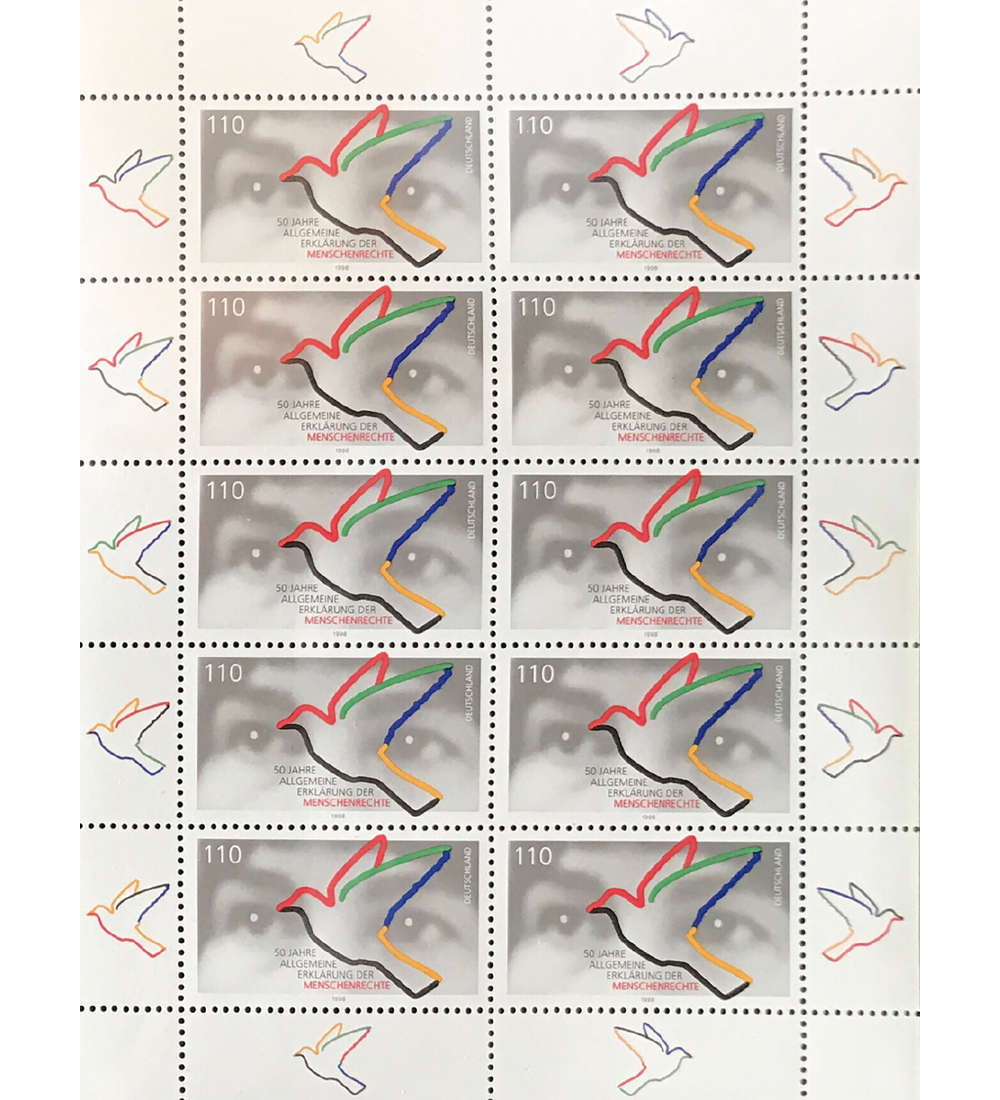 BRD Bund Nr. 2026 postfrisch ** Kleinbogen 50 Jahre Menschenrechte 1998