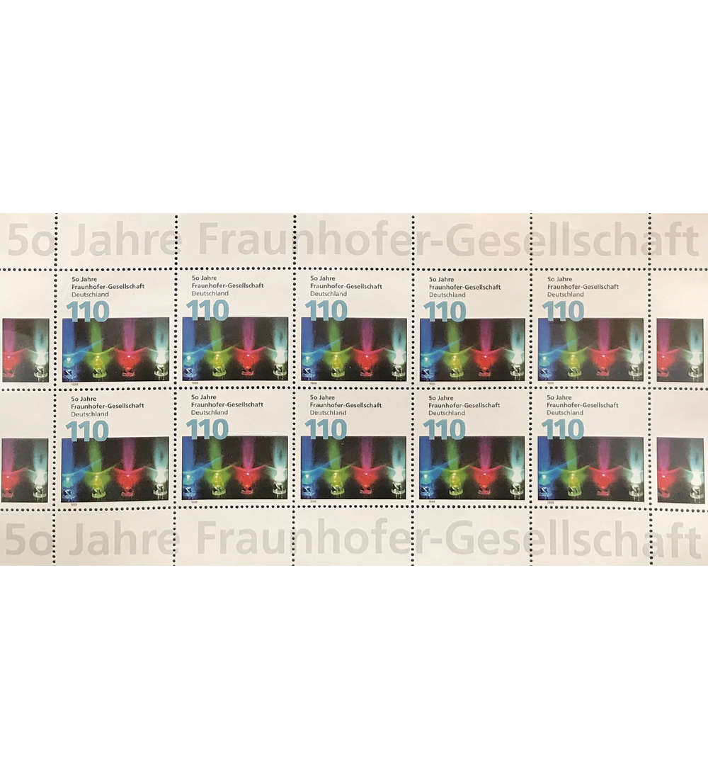 BRD Bund Nr. 2038 postfrisch ** Kleinbogen Fraunhofer Gesellschaft 1999