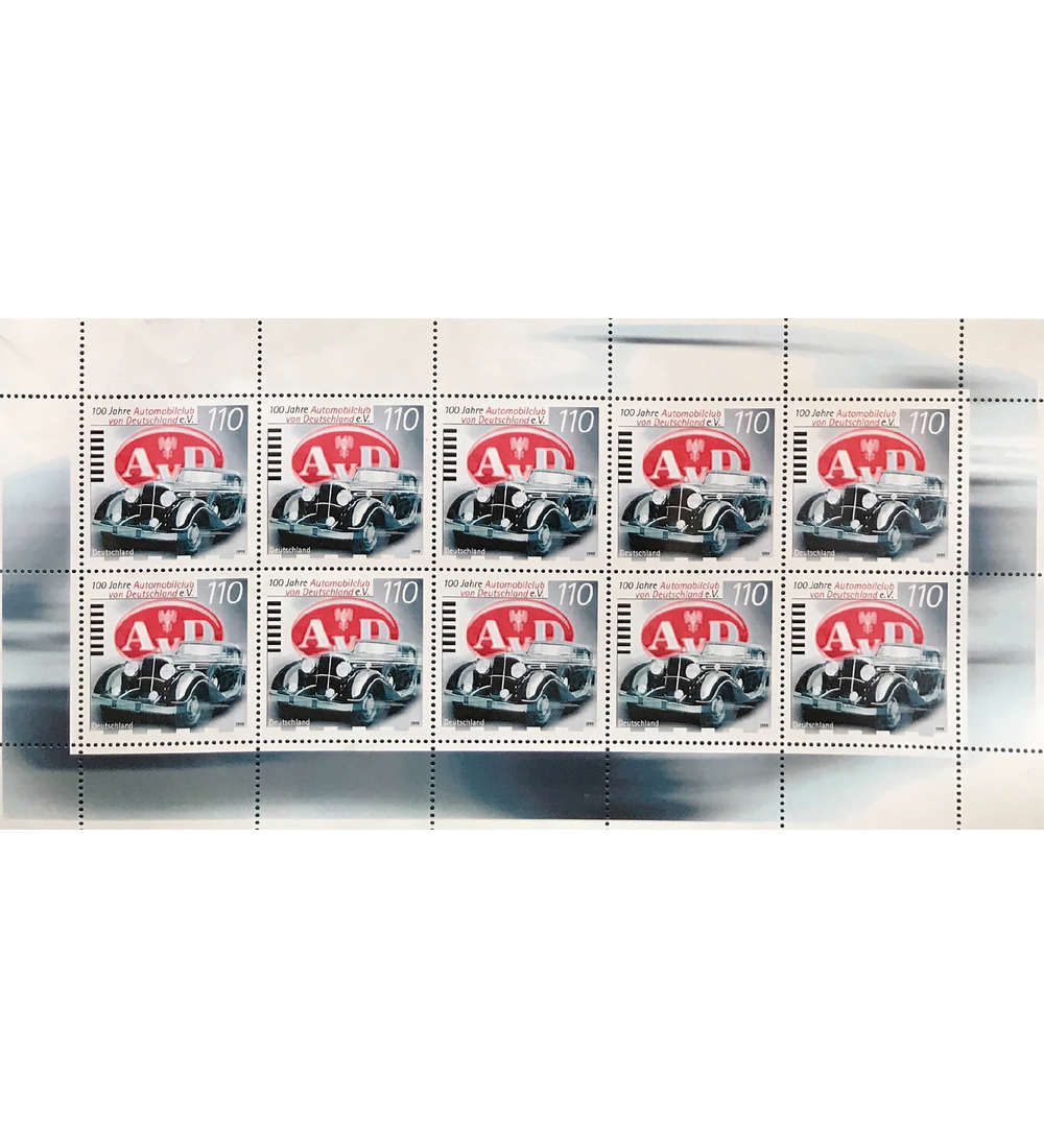 BRD Bund Nr. 2043 postfrisch ** Kleinbogen 100 Jahre Automobilclub 1999