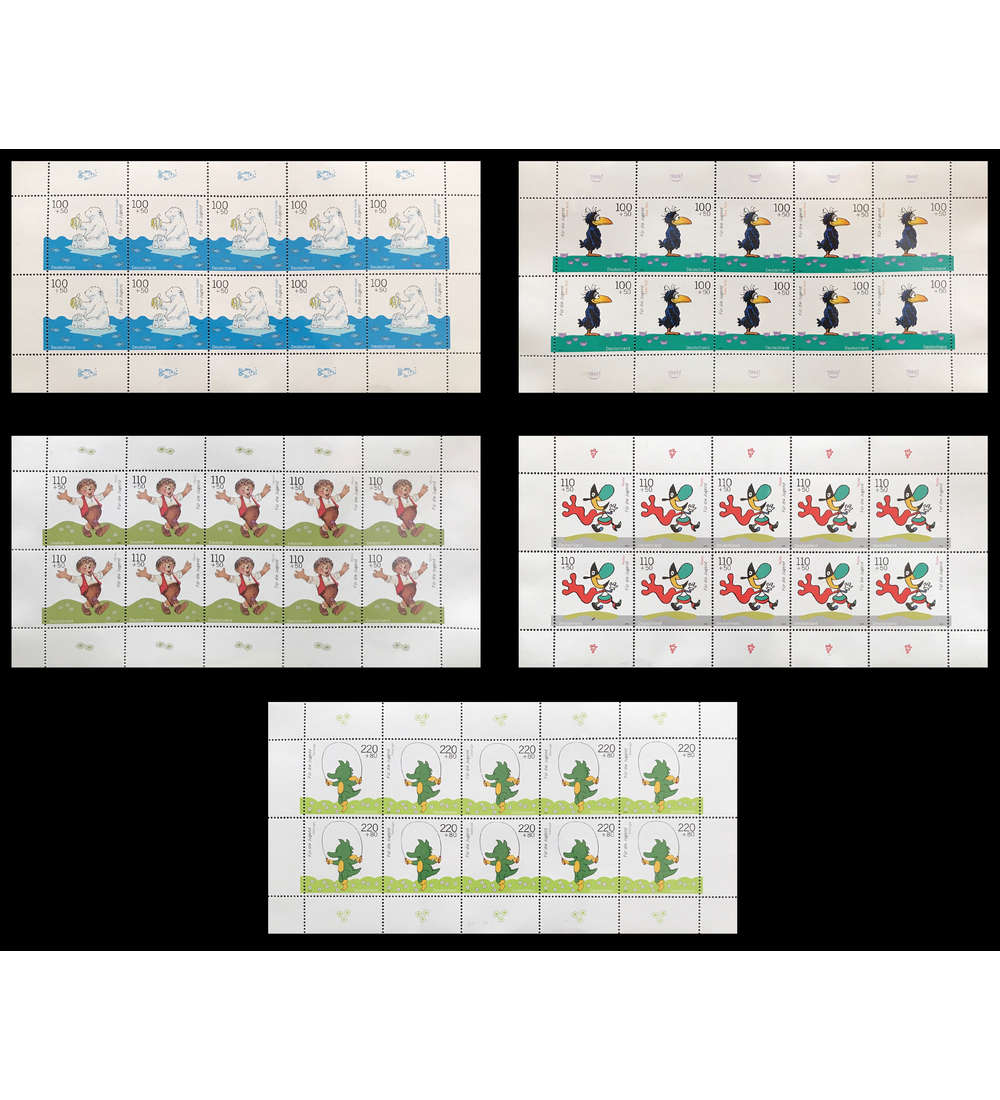 BRD Bund Nr. 2055-2059 postfrisch ** Kleinbogen-Satz Trickfilm Jugend 1999