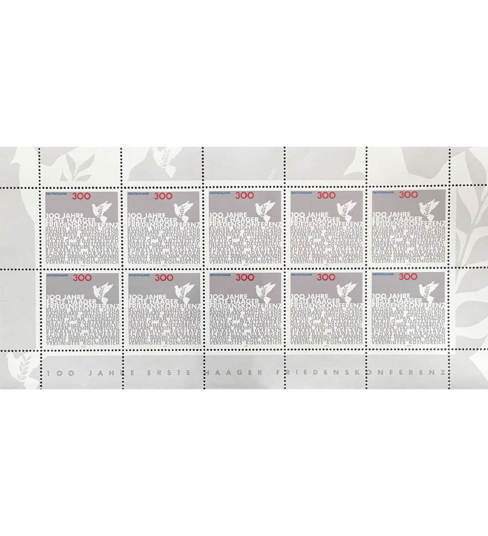 BRD Bund Nr. 2066 postfrisch ** Kleinbogen Haager Friedeskonferenz 1999