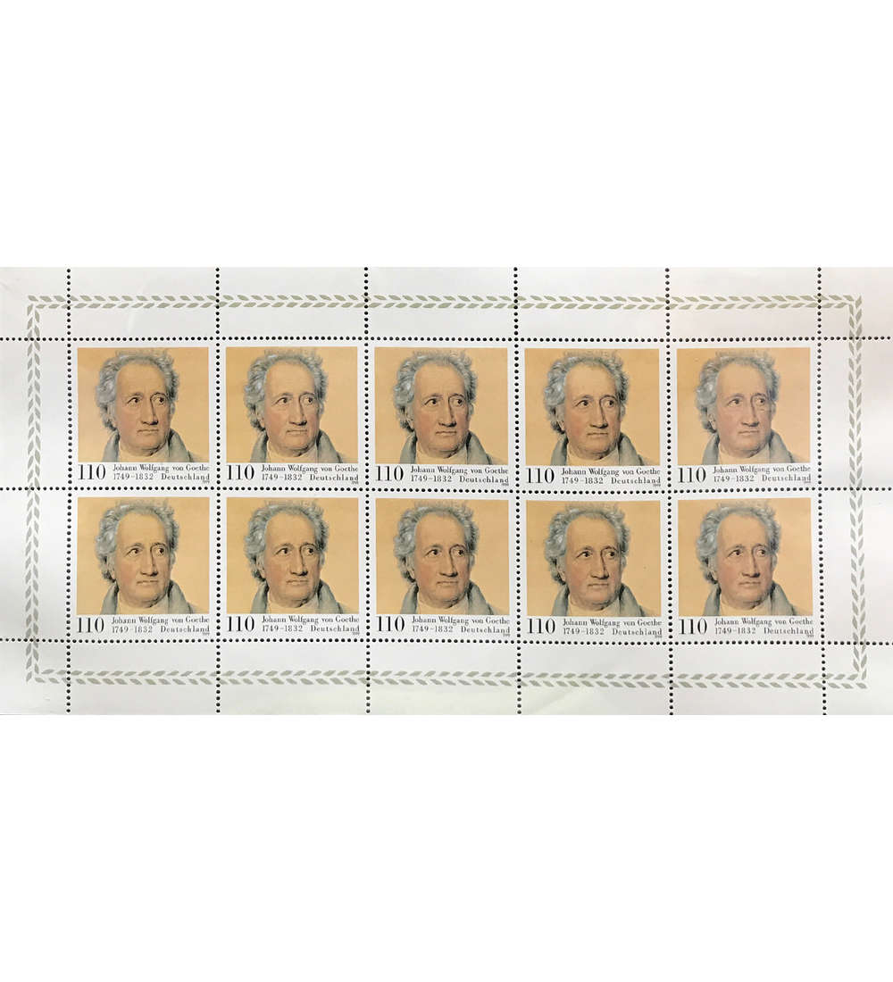 BRD Bund Nr. 2073 postfrisch ** Kleinbogen Johann W. von Goethe 1999