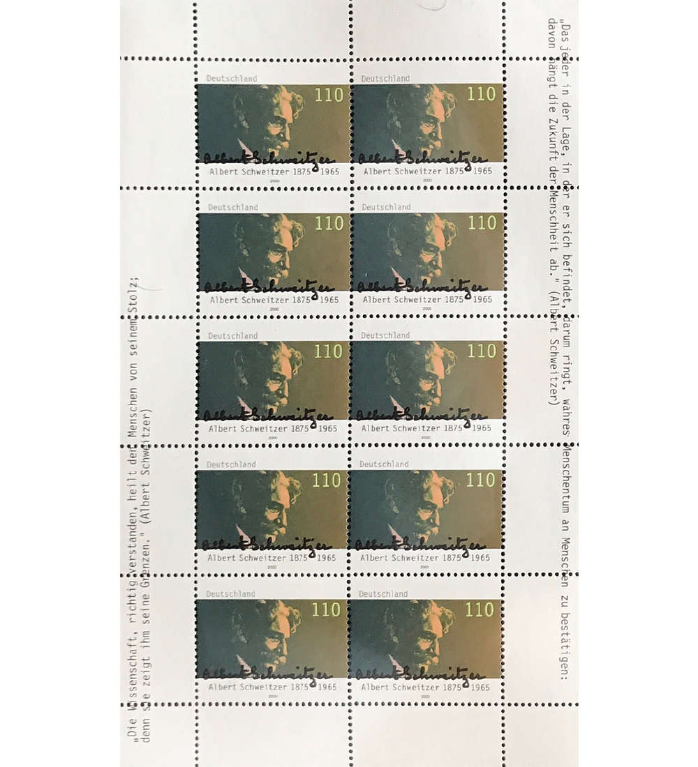 BRD Bund Nr. 2090 postfrisch ** Kleinbogen Albert Schweitzer 2000
